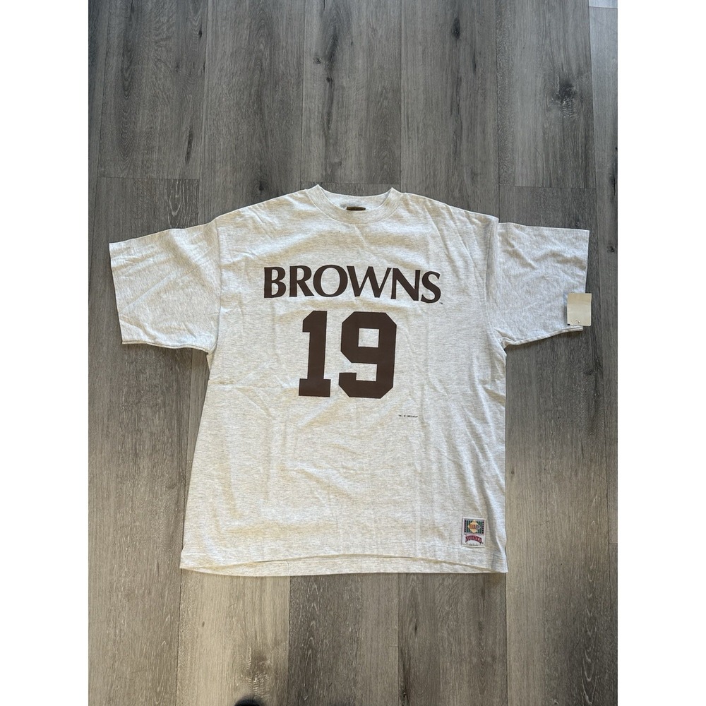 Vintage 1993 Cleveland Browns Bernie Kosar #19 NWT Nutmeg T Shirt Size XL